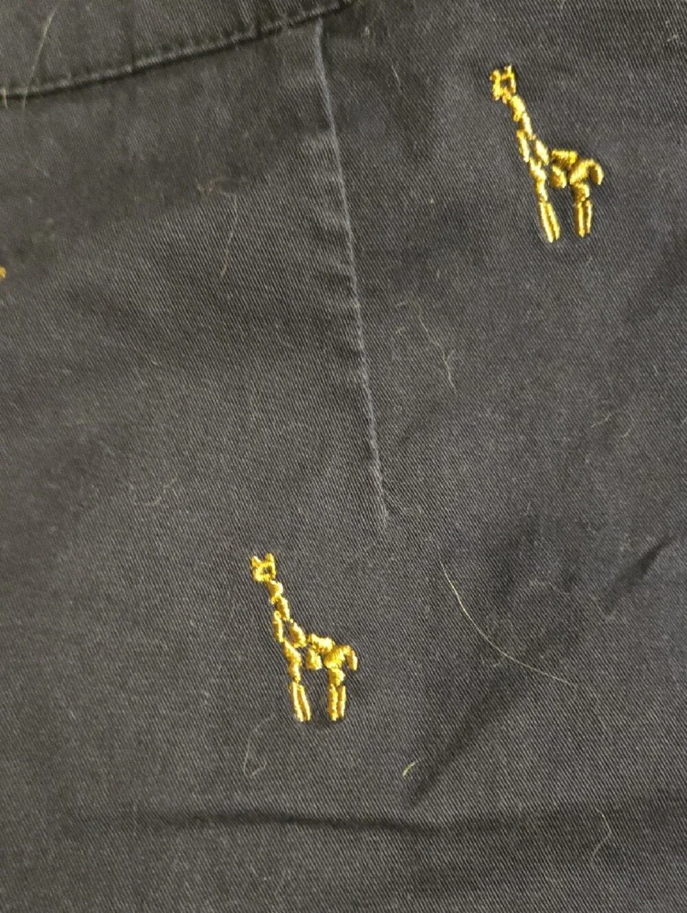 Coldwater Creek Navy and Tan Giraffe Embroidered Cropped Pants - Picture 4 of 8